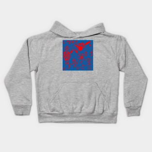 blue lego alien pattern in soccer mandala ecopop Kids Hoodie